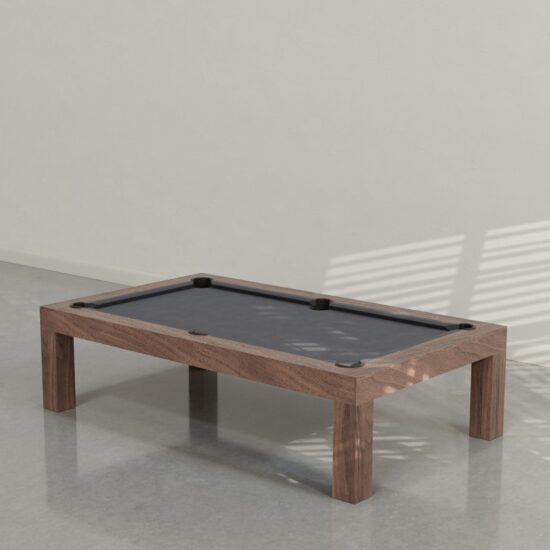 District Mills Wood Parsons Pool Table, Natural Walnut