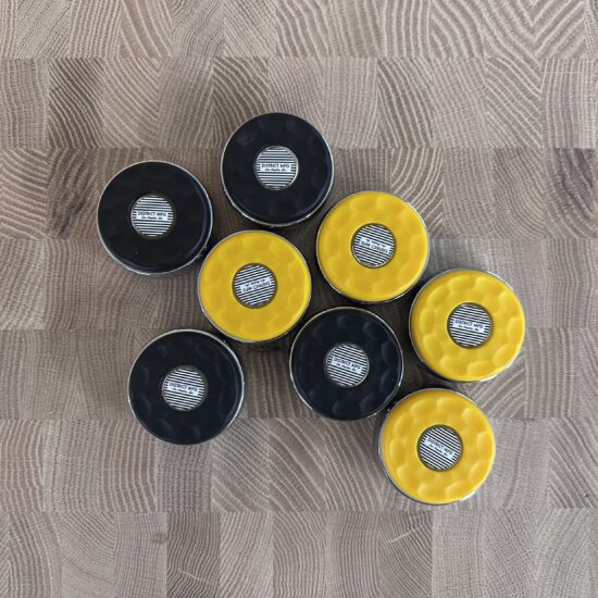 Shuffleboard Pucks, 4 Black 4 Yellow