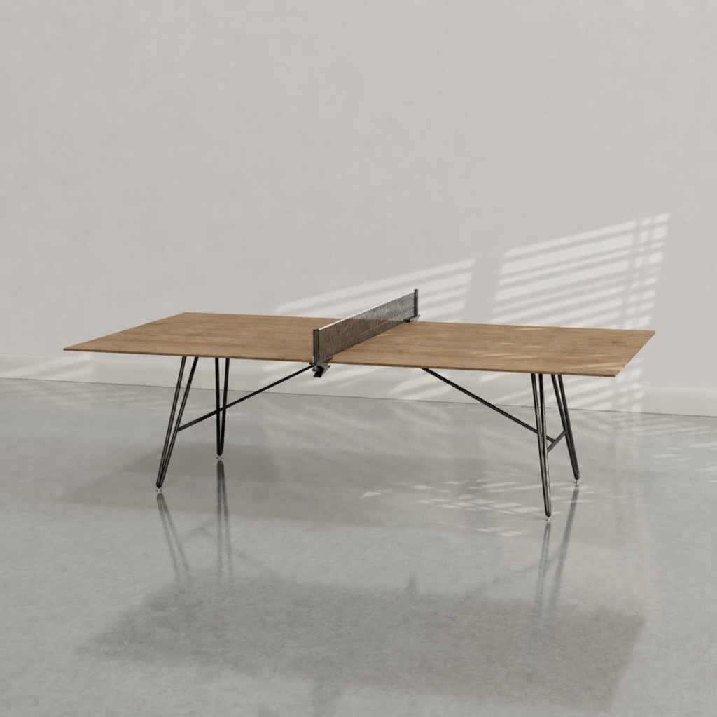 Outdoor Clip Leg Ping Pong Top with Urban Oak Composite playing surface
