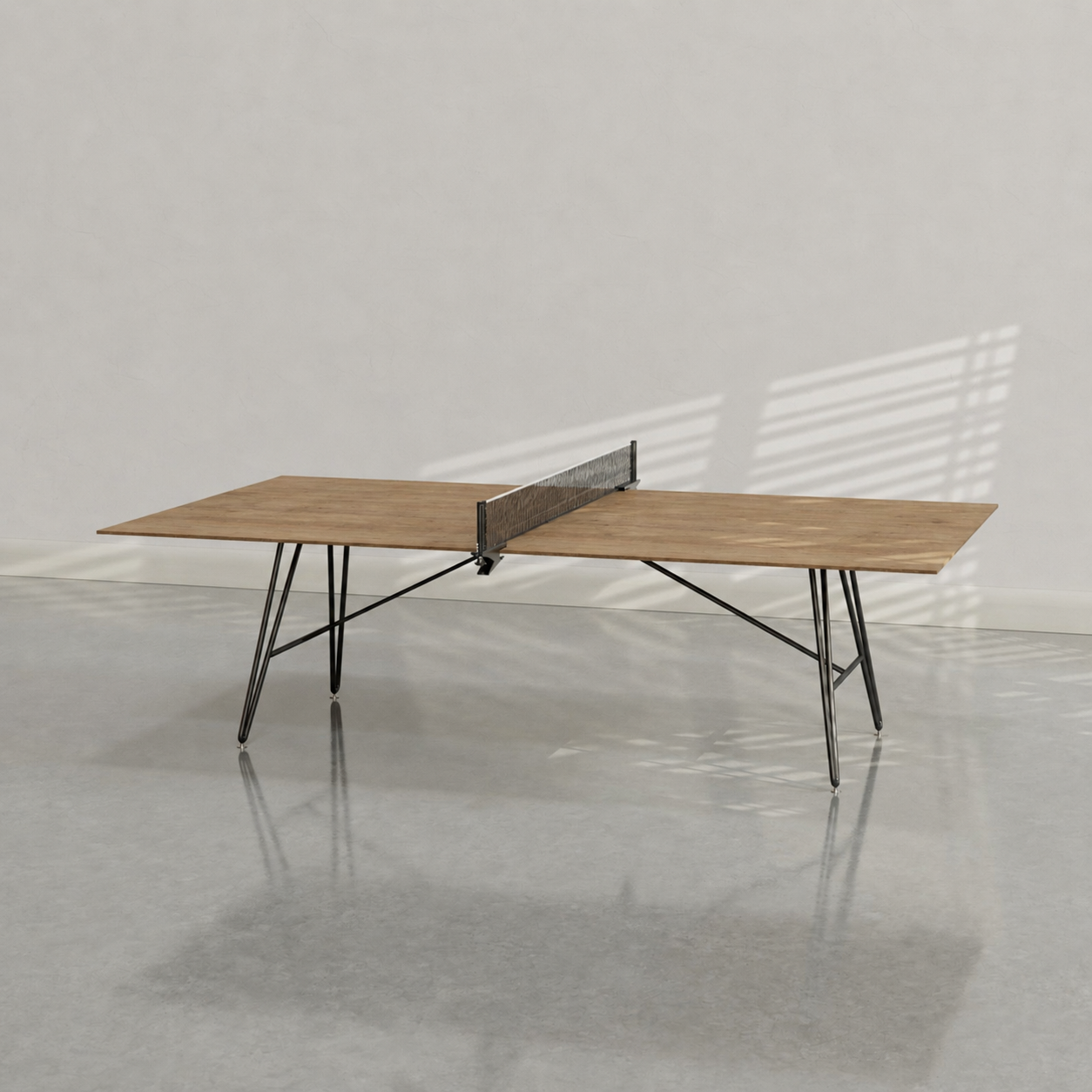 Outdoor Clip Leg Ping Pong Top with Urban Oak Composite playing surface