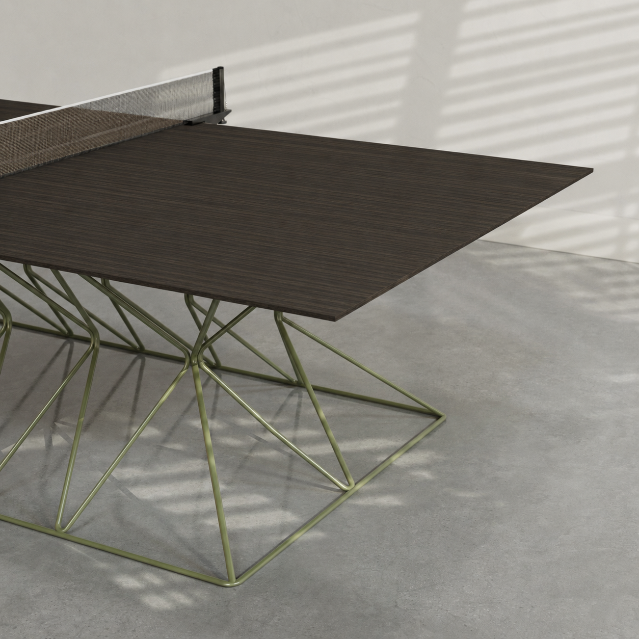 Outdoor Hourglass Ping Pong Table Black Riftwood Top